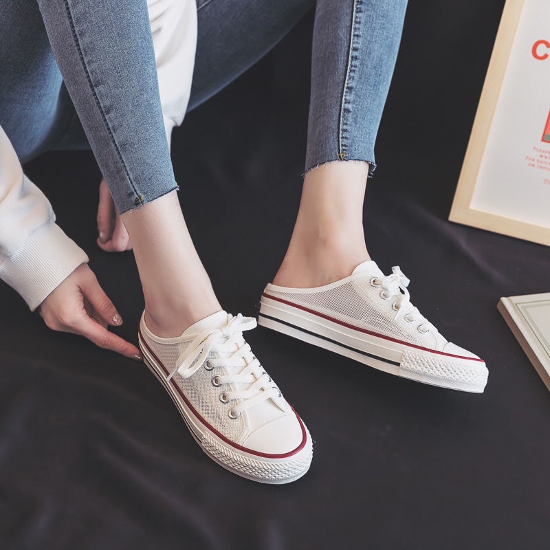 Giày Vải Canvas Phối Lưới Rỗng Thoáng Khí Thời Trang Mùa Hè 2022 Cho Nữ