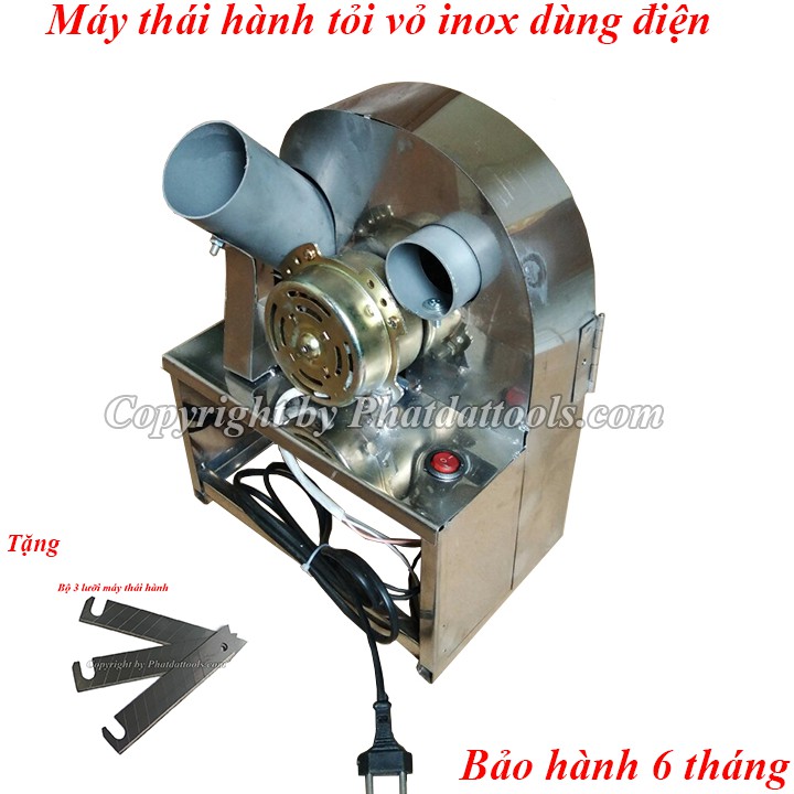 Máy thái hành tỏi motor điện vỏ inox