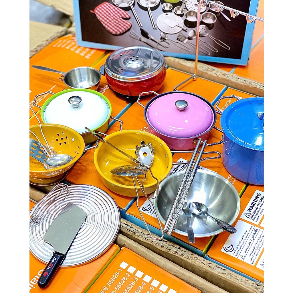 ĐỒ CHƠI NẤU ĂN 23 CHI TIẾT INOX CHO BÉ