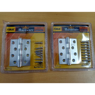 Bản lề SUS 304 Forus inox 304 4x3x3 màu bạc cho cửa gỗ và cửa nhôm.
