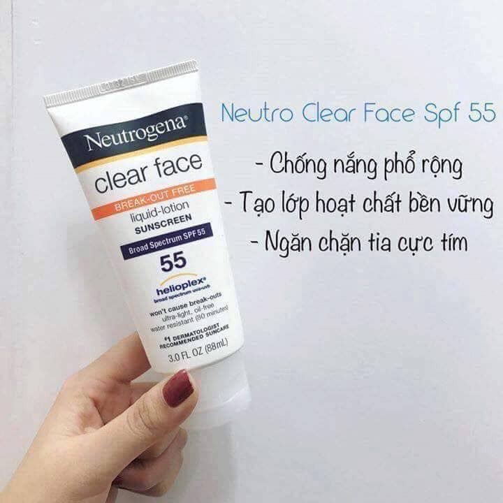 KEM CHỐNG NẮNG NEUTROGENA CLEAR FACE SPF 55