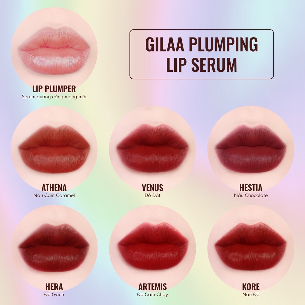 [TẶNG MẶT NẠ NHAU THAI CỪU] Son kem lì Gilaa long wear lip cream, plumping, rich rosie