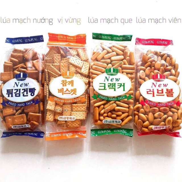 Bánh quy lúa mạch Gum Pung 250g Hàn Quốc Chay Mặn Đều Dùng Được Rất Tốt Cho Người Ăn Kiêng, Tiểu Đường