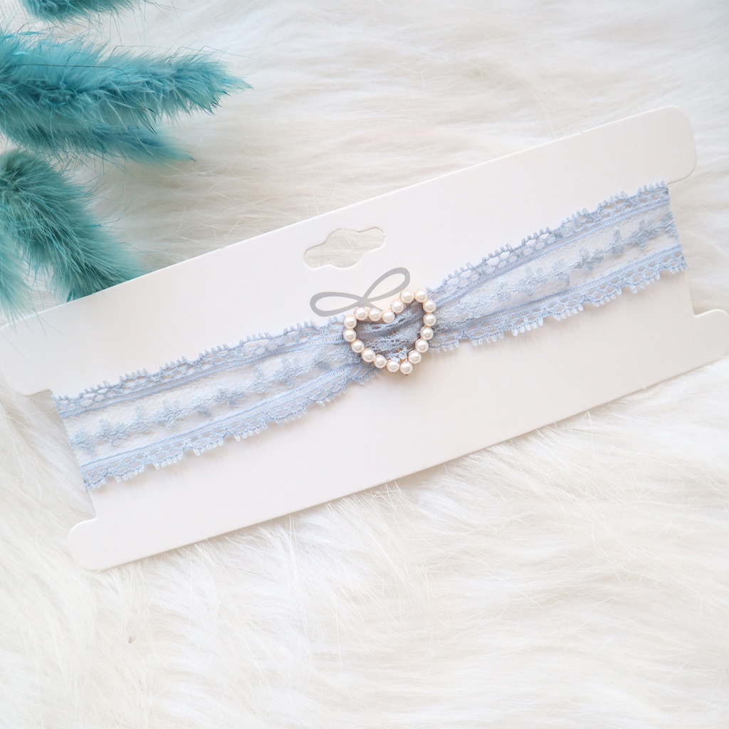 Vòng Cổ Choker Phối Ren Đính Ngọc Trai Giả Thời Trang Cho Nữ