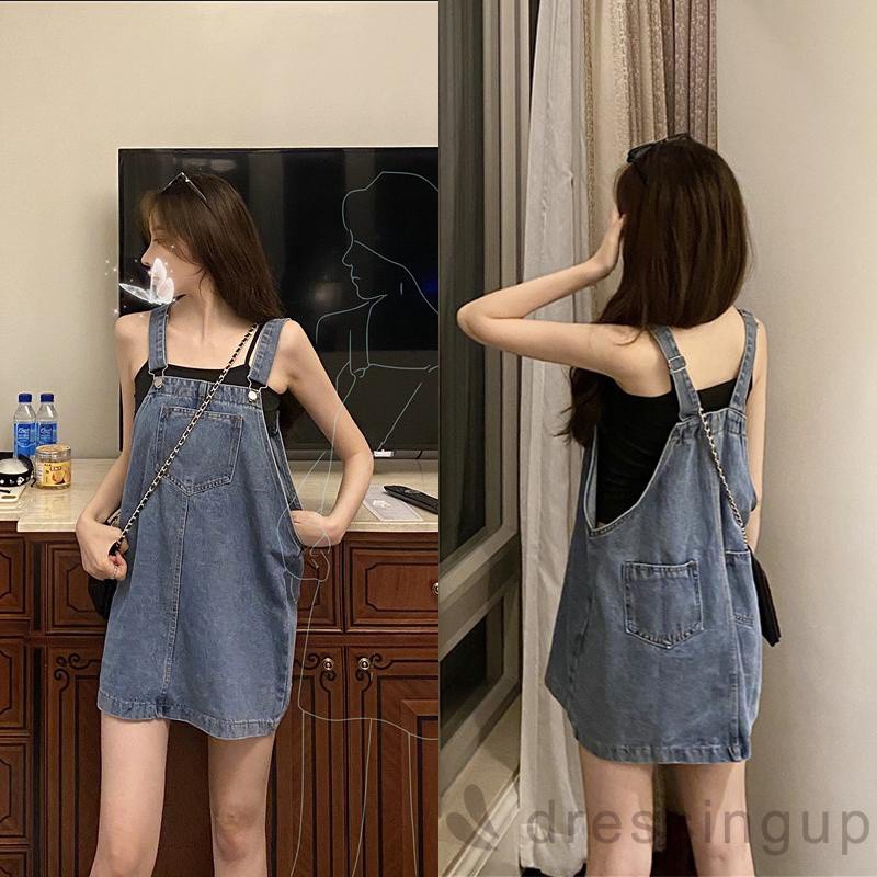 Đầm Ngắn Dáng Rộng Màu Sắc Trơn Phối Túi Thời Trang Cho Nữ