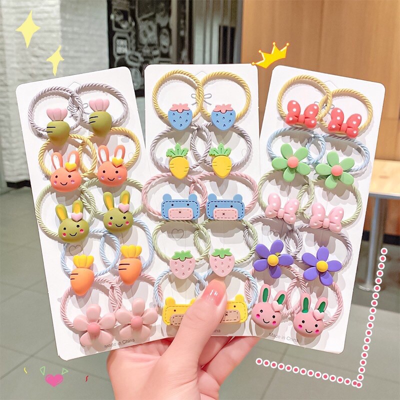 Set 10 buộc tóc thời trang Cute dễ thương theo chủ đề cho bé yêu mã BT5