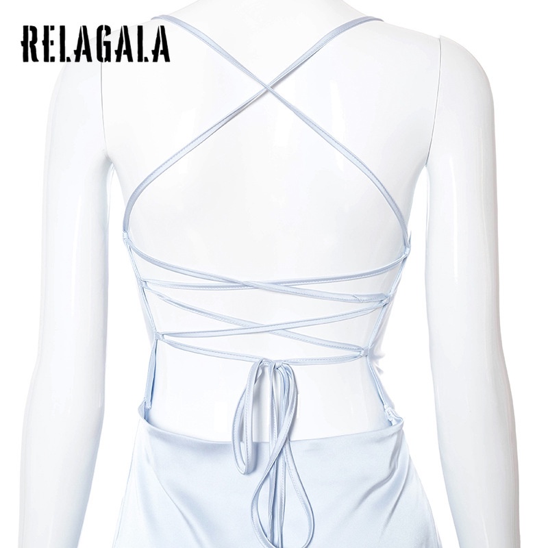 Đầm Hai Dây Màu Trơn Lưng Thấp Gợi Cảm Thời Trang Cho Nữ