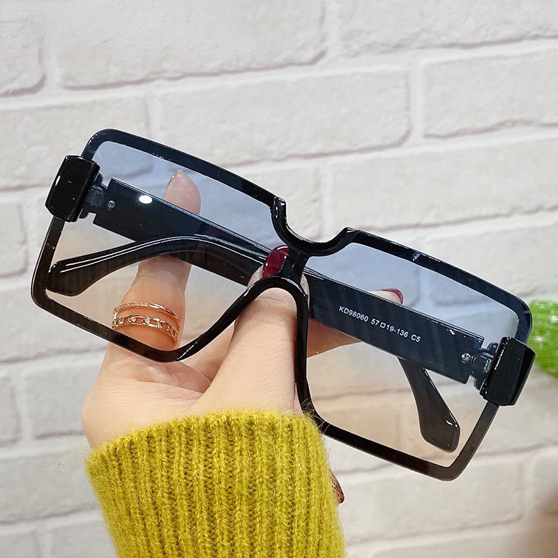 Kính Mát Gọng Vuông Lớn Phong Cách Hàn Quốc Màu Sắc Thời Trang Cho Nữ
