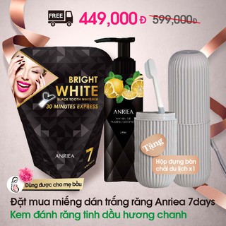 Combo Liệu trình 7 Ngày Miếng Dán Trắng Răng + 1 Kem Đánh Răng Chanh TẶNG 1 Hộp Đựng Bàn Chải (KHÔNG KÈM BÀN CHẢI)