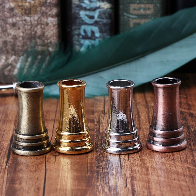 Bút Bi Vỏ Kim Loại Hình Lông Vũ Vintage
