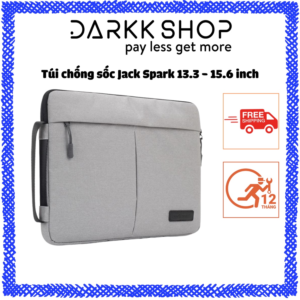 Túi/cặp đựng laptop/macbook chống sốc Jack Spark dày dặn lót lông có quai xách tiện lợi 13.3 15.6 inch