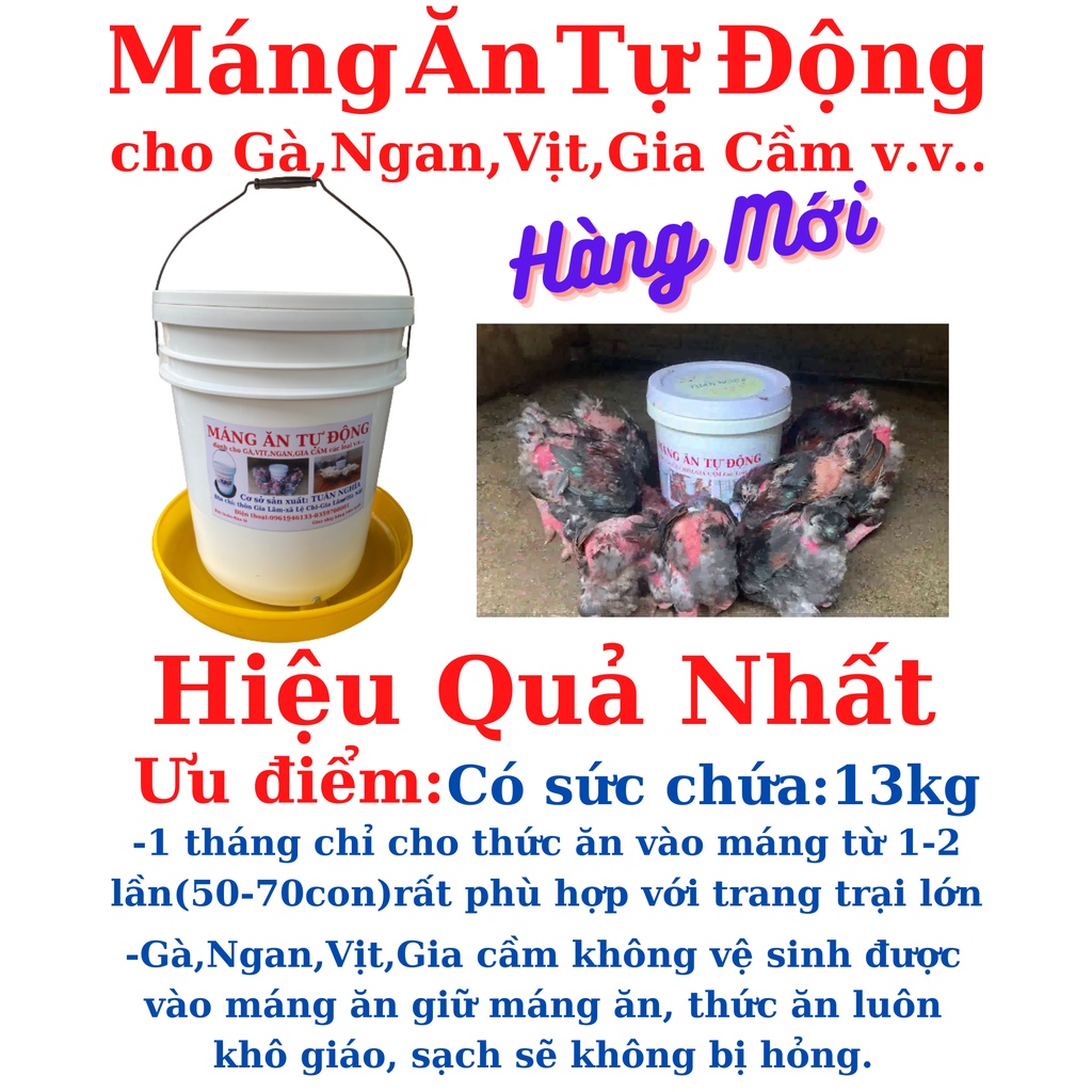 MÁNG ĂN CHO GÀ,VỊT,NGAN BẰNG XÔ SƠN SIÊU BỀN
