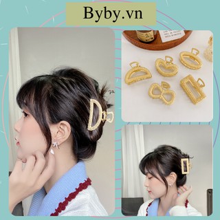 Kẹp tóc kim loại đính đá giả kim cương tiểu thư Hàn Quốc