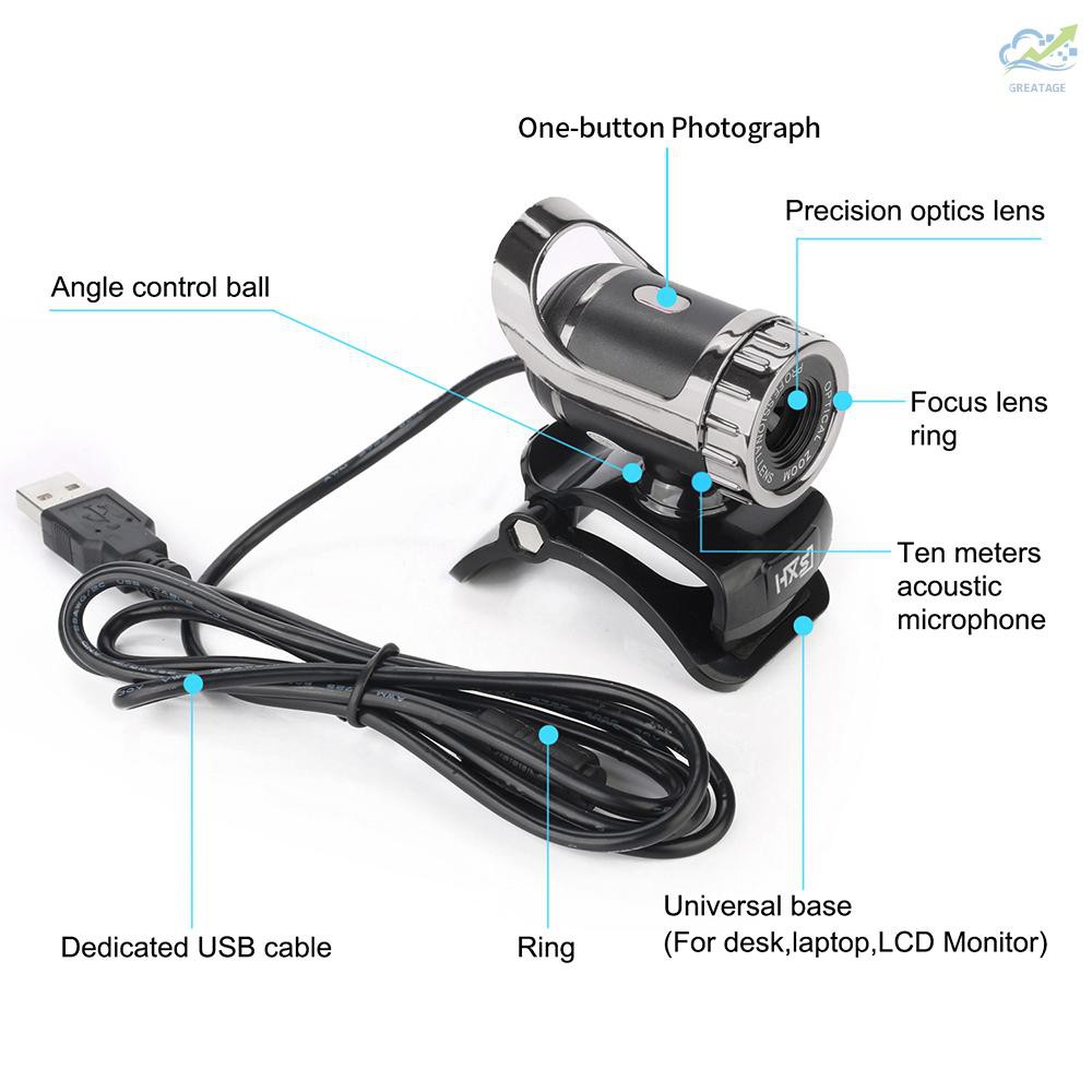 Webcam Cho Máy Tính Hxsj Lg-68 Cổng Usb Màu Đen + Bạc | BigBuy360 - bigbuy360.vn