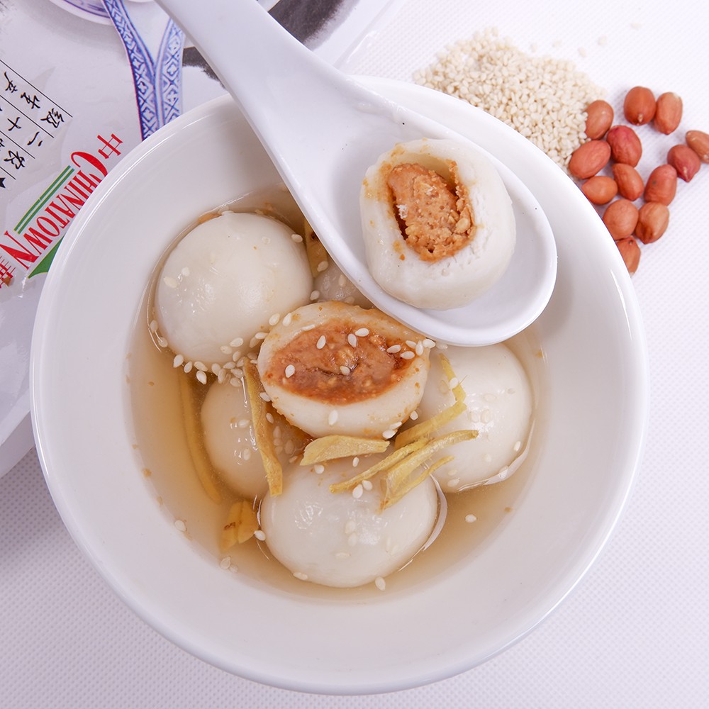 BÁNH TRÔI NHÂN ĐẬU PHỘNG MÈ TRẮNG CHINATOWN 300g/15 bánh - Bánh trôi Singapore Glutinous Rice Ball