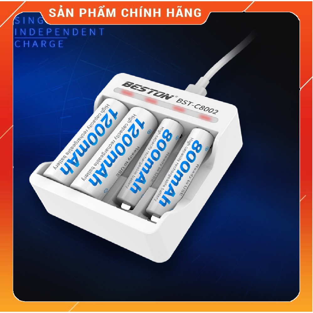 Pin sạc AA/AAA chính hãng Beston kèm sạc. Bảo hành 1 năm