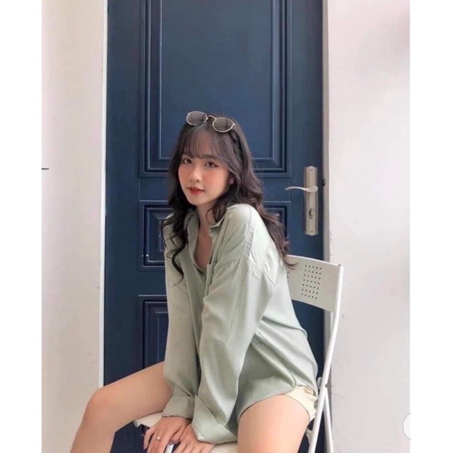 [Ảnh thật/Video] Áo Sơ Mi Afica Tay Dài Màu Trơn Thiết Kế Dáng Rộng Thoải Mái chất đẹp - đuôi tôm - Trơn Dài Tay