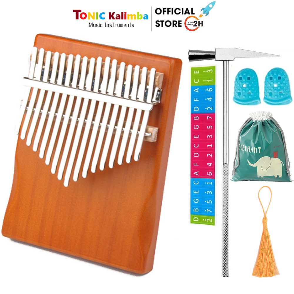 [Mẫu mới 2021] Đàn kalimba 17 phím TONIC Kalimba , Âm vang ấm, không tịt nốt, tặng phụ kiện M-17