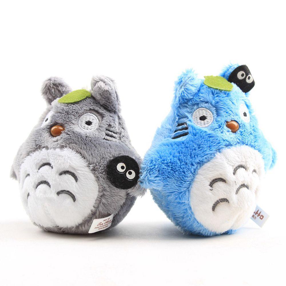 LILYES Totoro Nhồi Bông Mini Màu Xám &amp; Xanh Dương Đáng Yêu Trang Trí Móc Khóa
