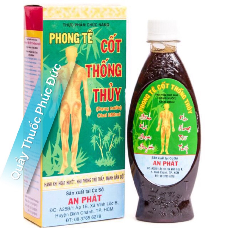 Phong Tê Cốt thống Thuỷ lọ 280ml giúp hỗ trợ mạnh gân cốt