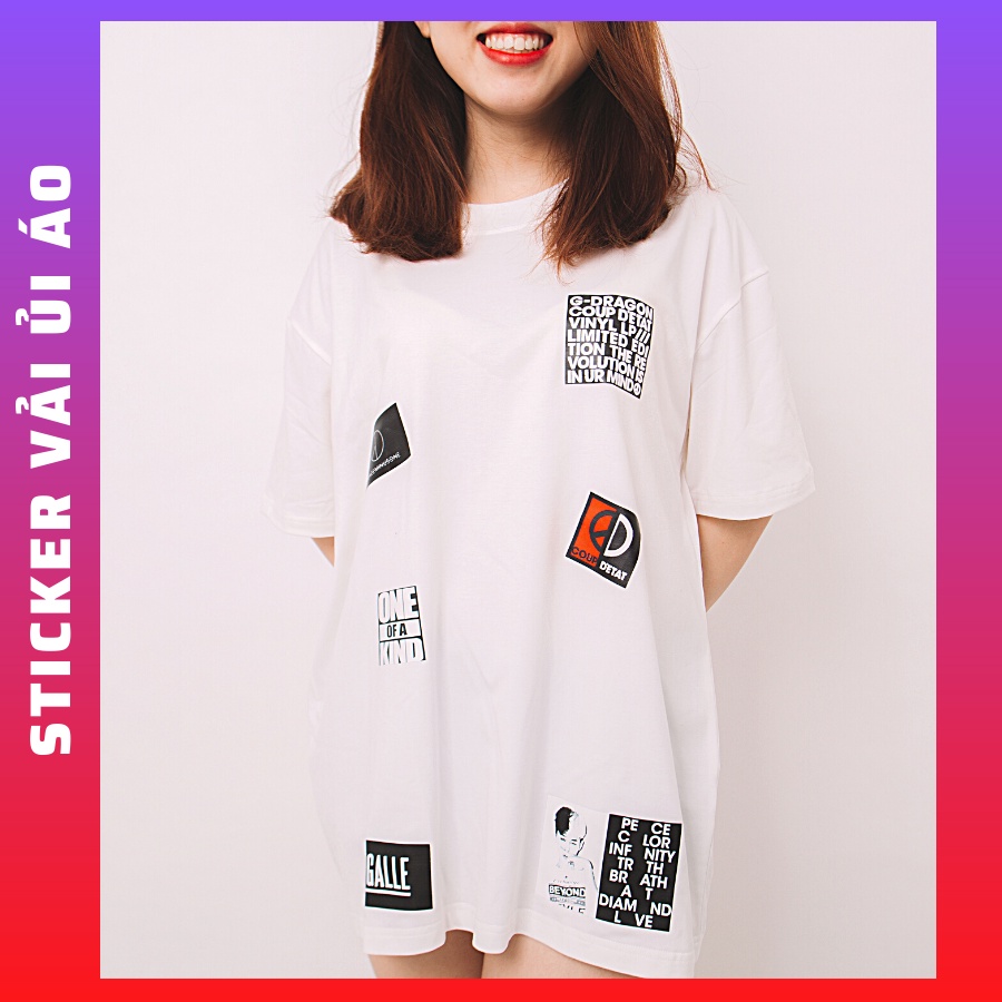 Sticker ủi áo Cao cấp - CÓ SẴN KEO ỦI - sticker vải dùng làm miếng vá áo, phụ kiện trang trí quần áo, balo, giày, nón
