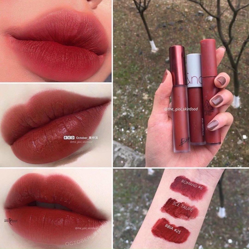 SON KEM 3CE TAUPE ĐỎ NÂU VELVET LIP TINT