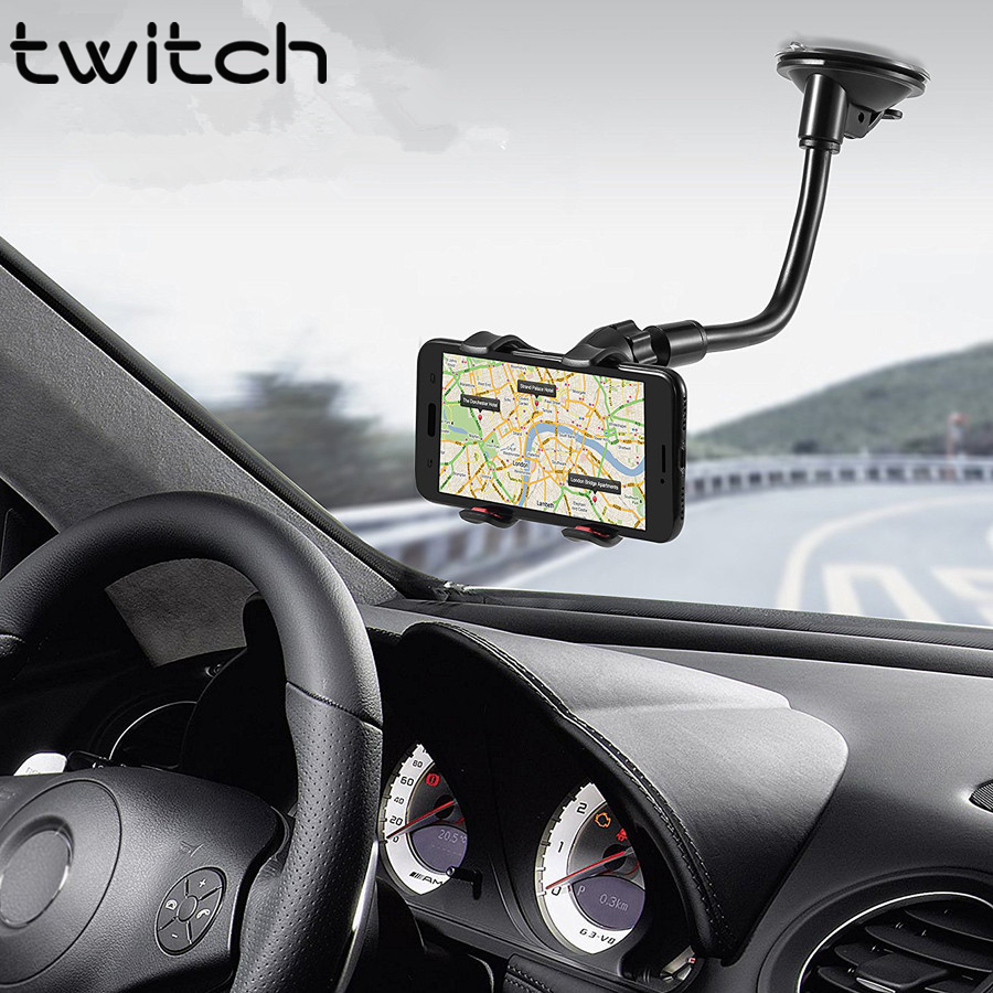 Twitch Universal Car Phone Holder 360 Degree Rotation Mount Windshield GPS Bracket