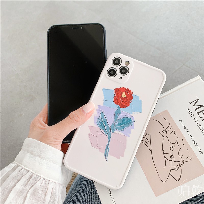 Ốp lưng iphone Hoa hồng IMD dày dặn viền nổi 5/5s/6/6plus/6s/6splus/7/7plus/8/8plus/x/xr/xs/11/12/pro/max/plus/promax | BigBuy360 - bigbuy360.vn