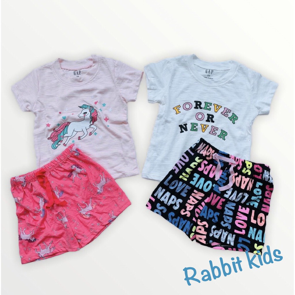 Quần Áo Cộc Tay Trẻ EmFREESHIP RABBIT KIDS - Đồ Bộ Mặc Nhà Cho Bé Gái 1 - 5 Tuổi Chất Cotton Xước Mềm Mạii