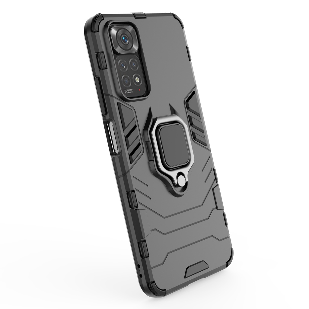 Ốp lưng Redmi Note 11 / Note 11s 6.43' Iron Man Iring chống sốc giá đỡ mặt lưng xem phim kiêm nhẫn hút ô tô