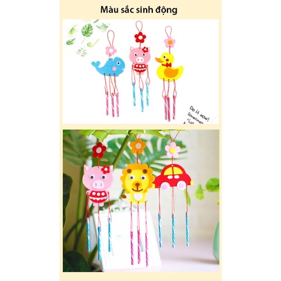 Chuông gió thủ công bé dán hình sáng tạo