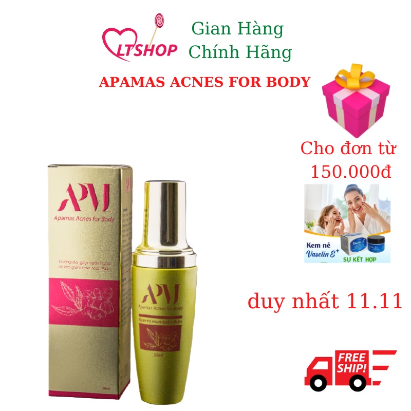 Kem Dưỡng Da APAMAS ACNES FOR BODY – DƯỠNG DA, GIÚP NGĂN NGỪA VÀ LÀM GIẢM MỤN TOÀN THÂNLọ 50ml