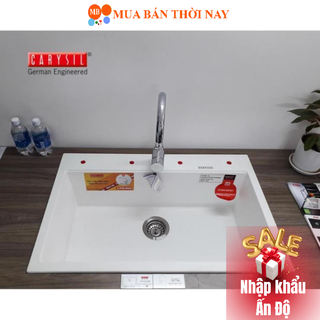 Chậu Rửa Chén CARYSIL Bằng Đá Hố Đơn Loại Lớn - WAL2-02 - Màu Trắng - 780x510mm