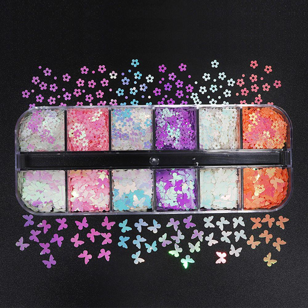 Hộp Kim Tuyến Hình Bướm Lấp Lánh Trang Trí Móng Tay DIY
