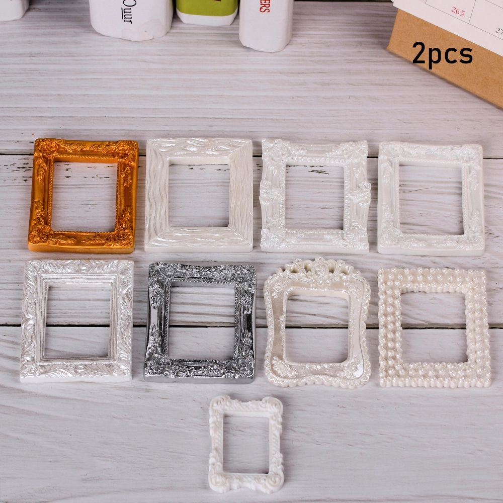 DIAOCHANO 2pcs 9 styles Mini 1/12 Crafts Children Gift Toy Resin Photo Frame