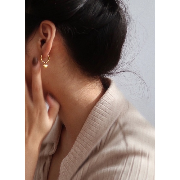 Khuyên tai hoop titan SUMMERY x ZUBE nhiều mẫu bông tai titan không gỉ mạ vàng 18k