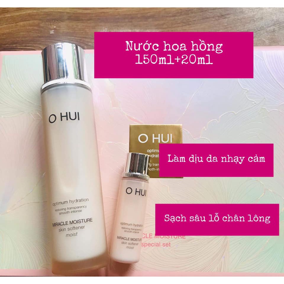 Bộ dưỡng da Ohui hồng Miracle Moisture 4sp