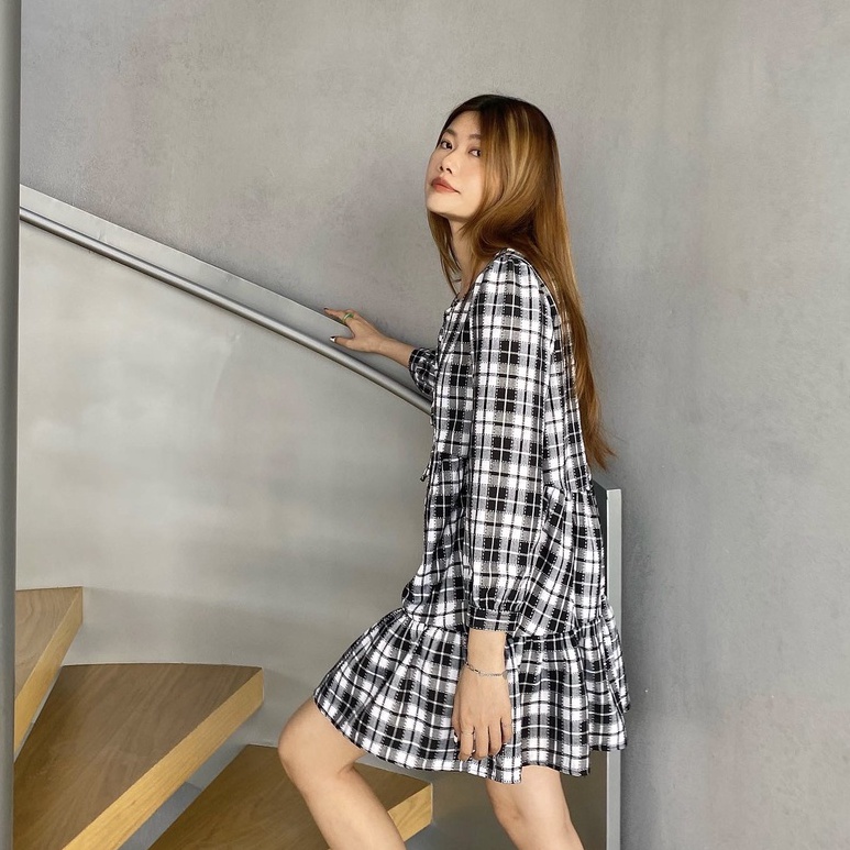 -50% Good Letter H - Đầm Babydoll Hoạ Tiết Flannel - Katy Dress