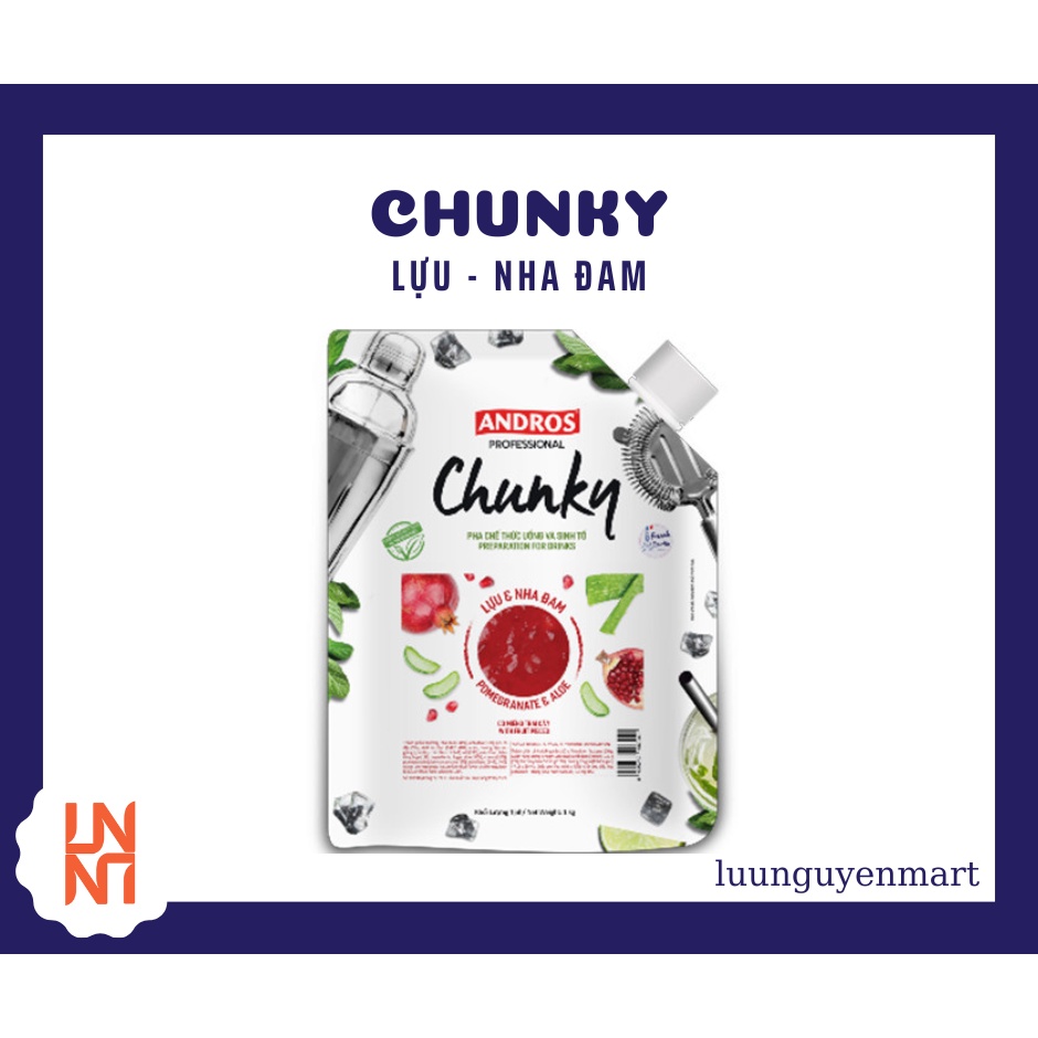 Mứt Trái Cây Pha Chế Chunky Lựu - Nha Đam  Bịch 1kg
