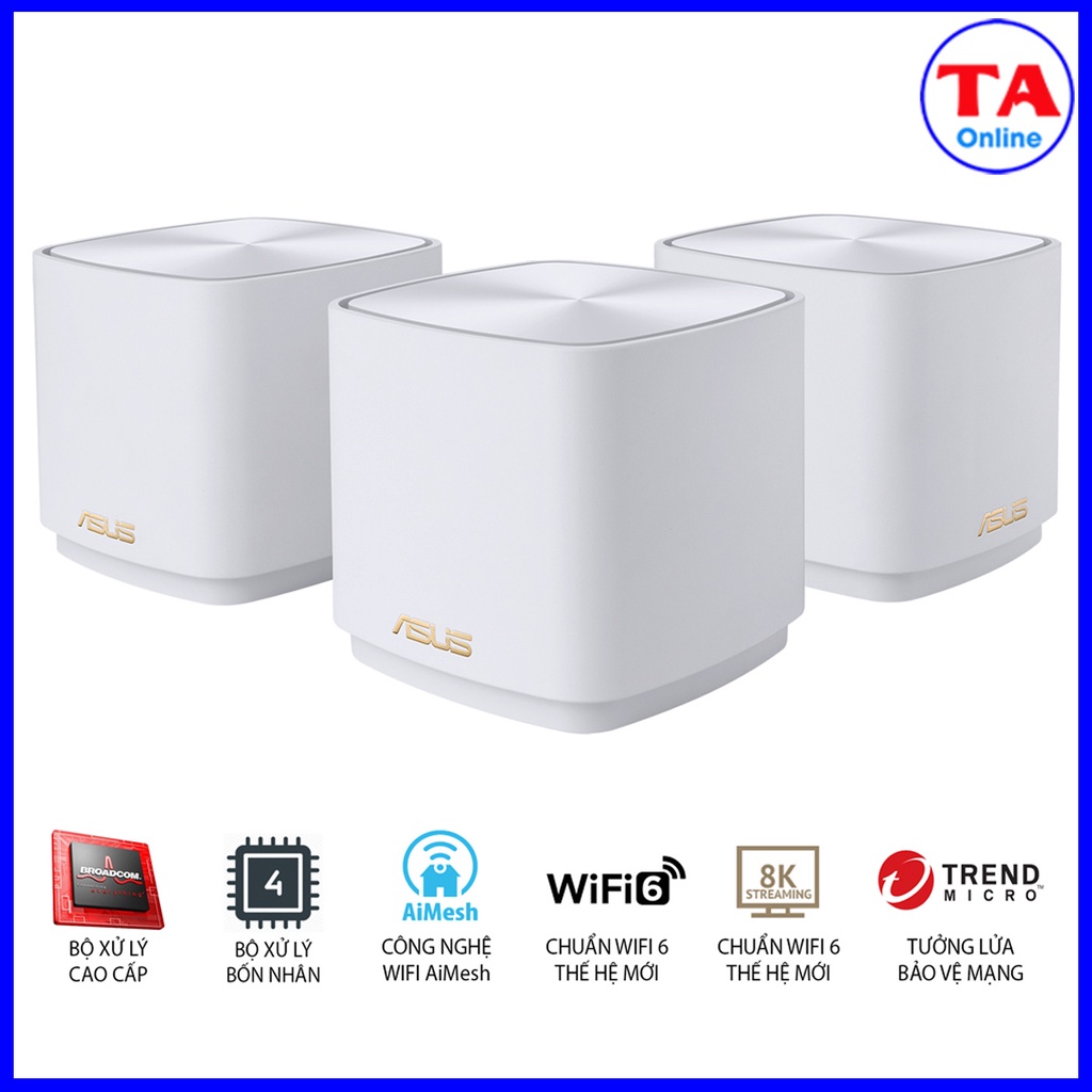 WiFi Mesh ASUS ZenWiFi Mini AX XD4 - Chuẩn WiFi 6 AX 1800 Mbps - Tương thích ASUS AiMesh