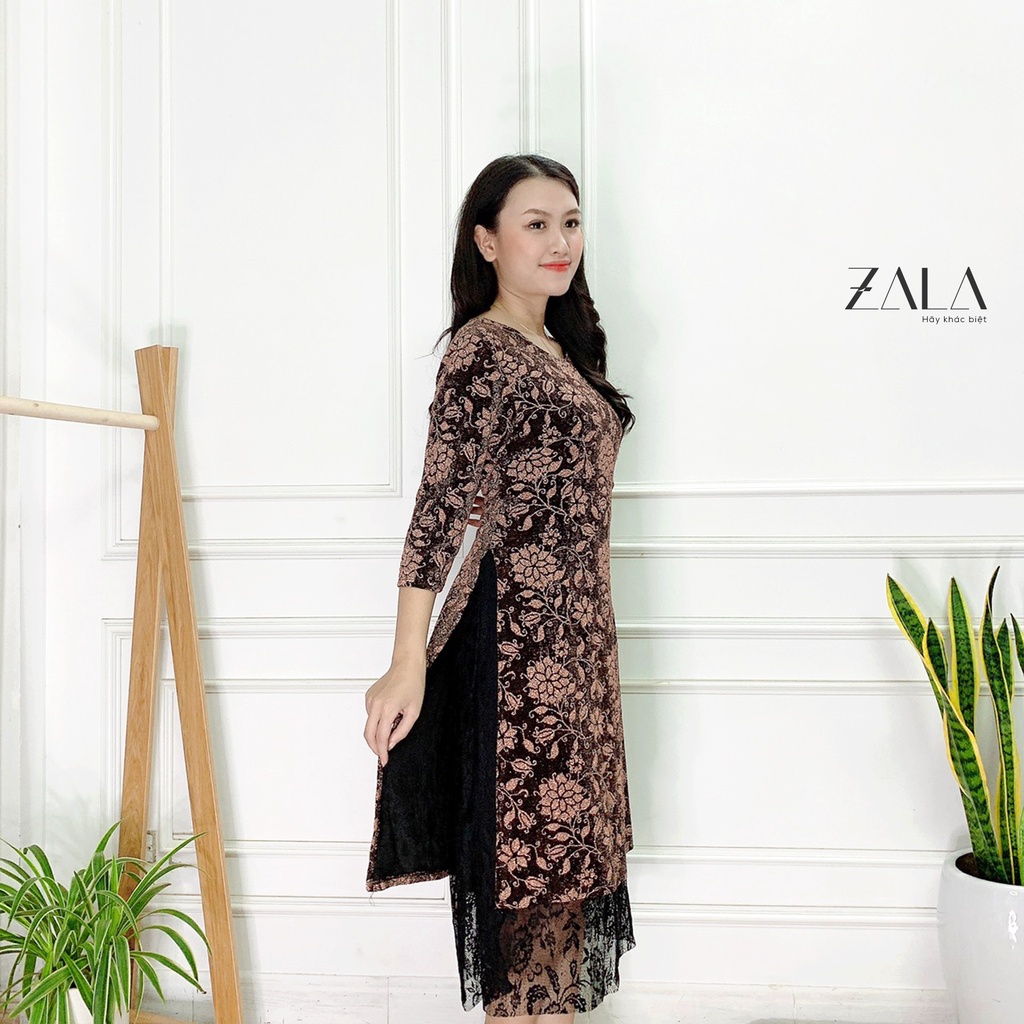 Áo dài cách tân nữ tay dài, váy cách tân thiết kế trẻ trung dịu dàng quý phái ZALA