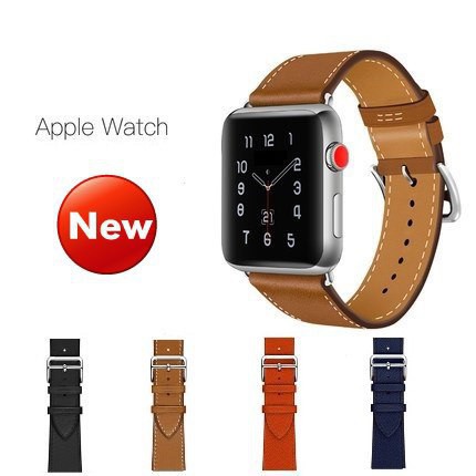 Dây đeo bằng da cho for Apple Watch 1/2/3/4/5/SE/6/7 38mm 40MM 42mm 44MM 41mm 45mm  thời trang