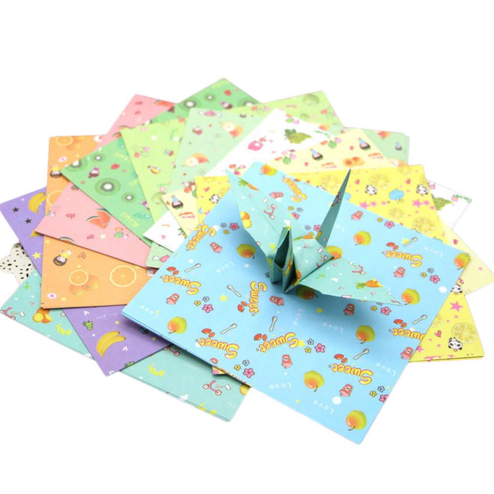 Giấy Xếp Hình Origami Hình Vuông Họa Tiết Chim Hạc Trang Trí Sổ Tay Cho Bé