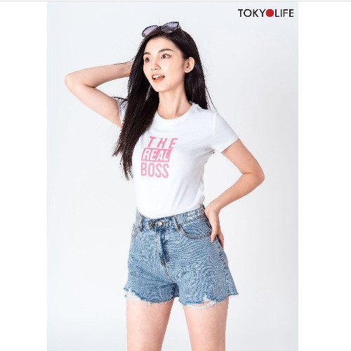Áo T-Shirt Nữ TOKYOLIFE cổ tròn ngắn tay I9TSH523I