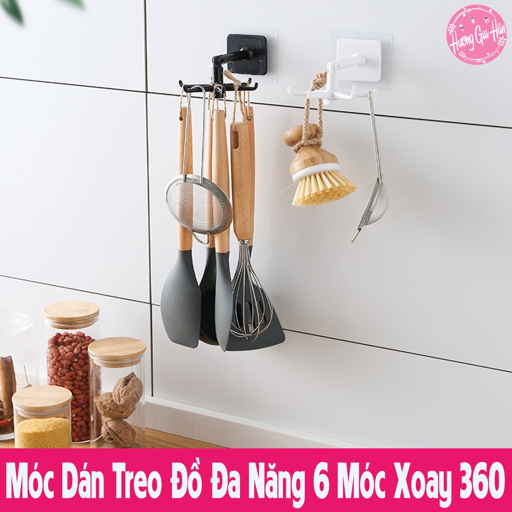 Móc Dán Treo Đồ 6 Nhánh Xoay 360° Siêu Tiện Lợi, Decor Nhà Cực Đẹp - Móc Treo Vá Muỗng Chìa Khóa, Khẩu Trang ...