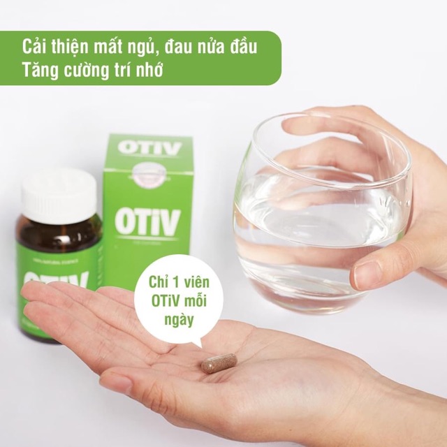 Otiv-thuốc hỗ trợ điều trị mất ngủ, đau nửa đầu & suy giảm trí nhớ (30vien/hộp, 15vien/hộp)