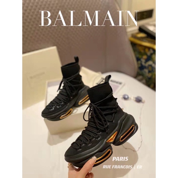 Giày thể thao nữ cổ cao mẫu mới có 2 màu thương hiệu Balmain cao cấp