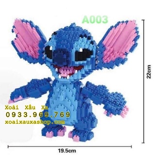 Bộ mô hình lego lắp ráp hình Stitch mô hình trưng bày dễ thương