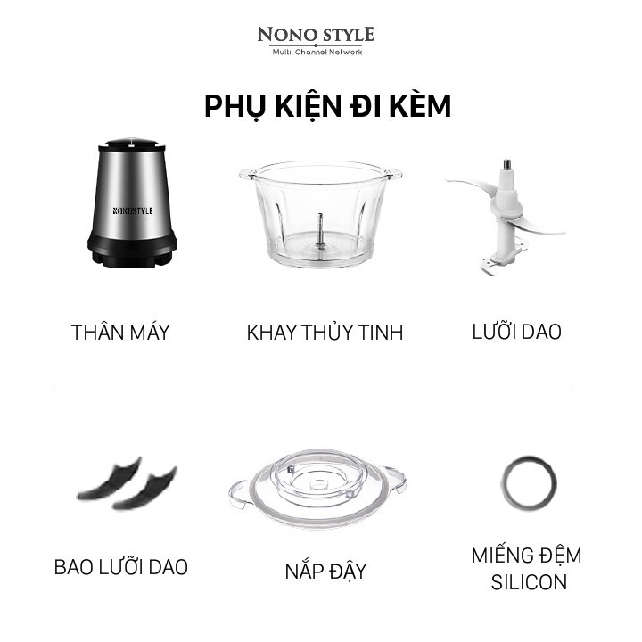 Máy xay thịt đa năng 300W NONOSTYLE (2L, 3L) - BH 12 THÁNG