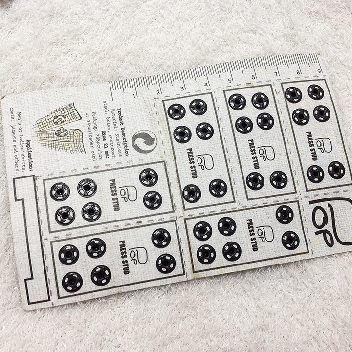 Vỉ nút bóp 36 nút đính kết áo dài váy đầm phụ liệu may